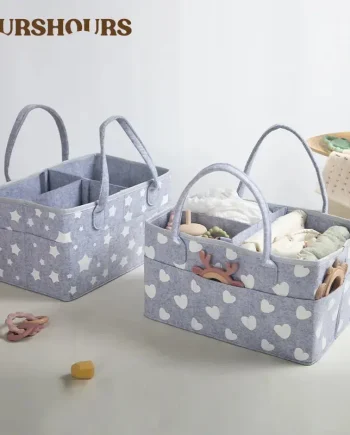 Nappy and Storage Basket with Compartments