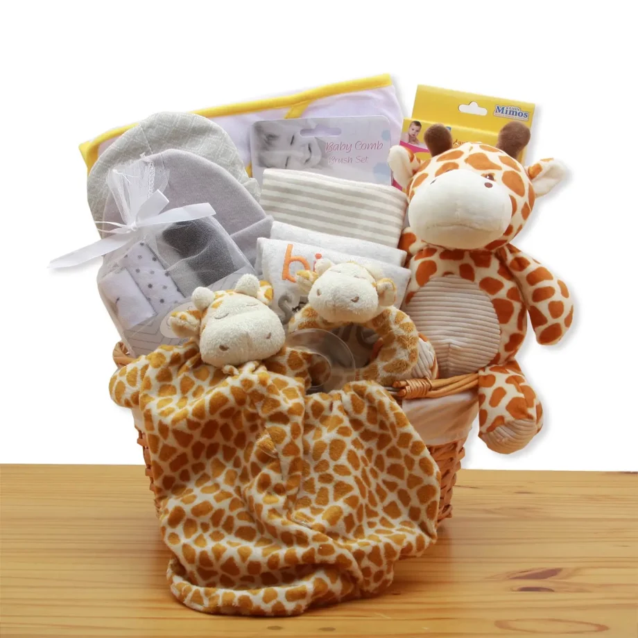 Yellow Giraffe Baby Gift Basket